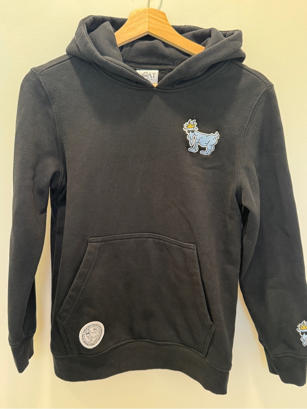 GOAT USA Kids OG Hooded Sweatshirt Black Youth Large YL Pullover Hoodie